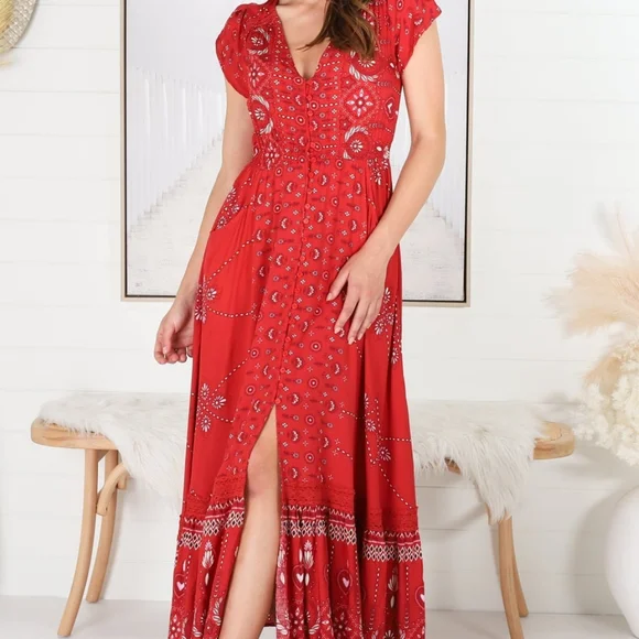 chinese dress ladies JAASE SAVANNAH CARMEN MAXI DRESS